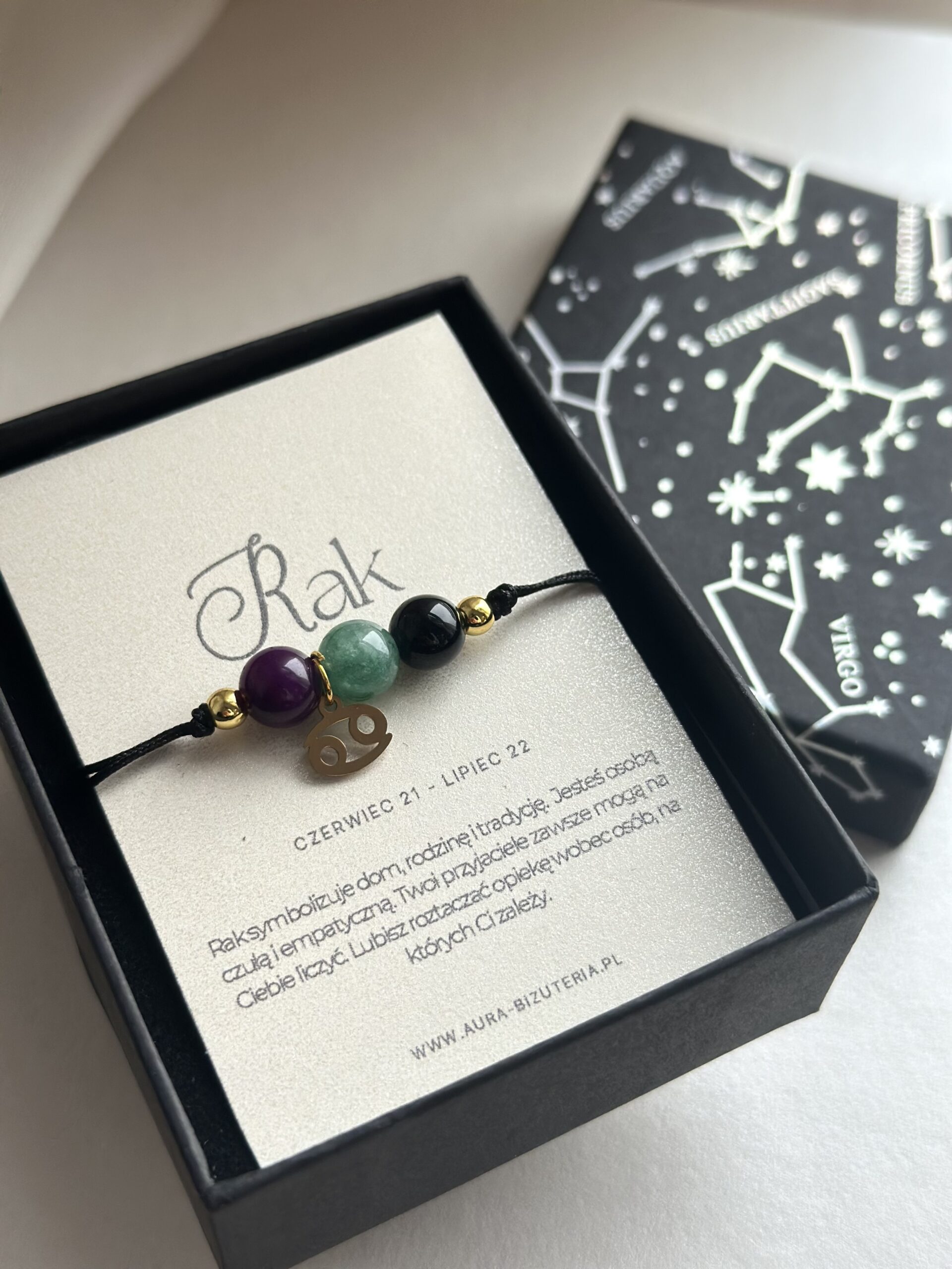 Bransoletka ze znakiem zodiaku Rak